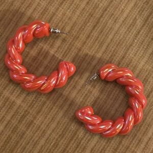Orange Holographic Cable Hoops